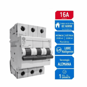 Llave Térmica Riel DIN DMS 3x16A 6KA 690999 G.Electrc