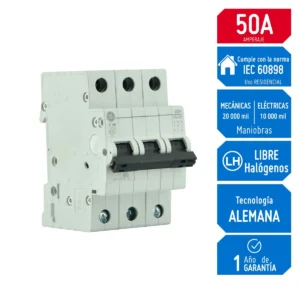 Llave Térmica Riel DIN DMS 3x50A 6KA 691004 G.Electrc